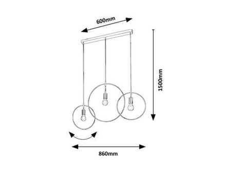 Lampa wisząca Rabalux Dilara 72019 czarny matowy