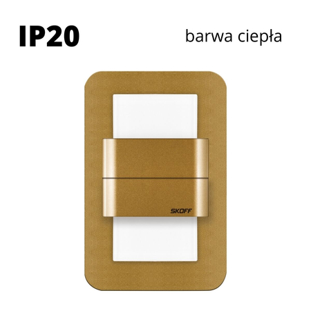 Oprawa schodowa led Skoff Duo Salsa Mosiądz Biała ciepła IP20