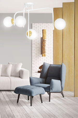 Lampa sufitowa RAGNAR 4B WHITE GOLD Emibig 1033/4B biały/złoty