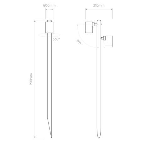 Spot zewnętrzny Astro Bayville Spike Spot 900 Twin 1401024 Czarny z Teksturą