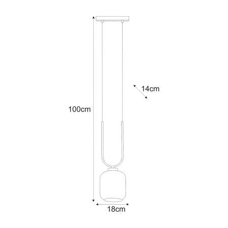 Lampa wisząca Kaja CONI K-5580 czarny, bursztynowy