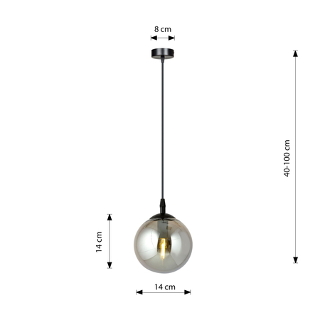 Lampa wisząca COSMO 1 BL GRAFIT Emibig 712/1 czarny