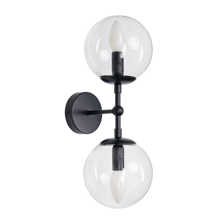 Kinkiet Dorado 2xE14 czarny/transparenty LP-002/2W BK Transp.