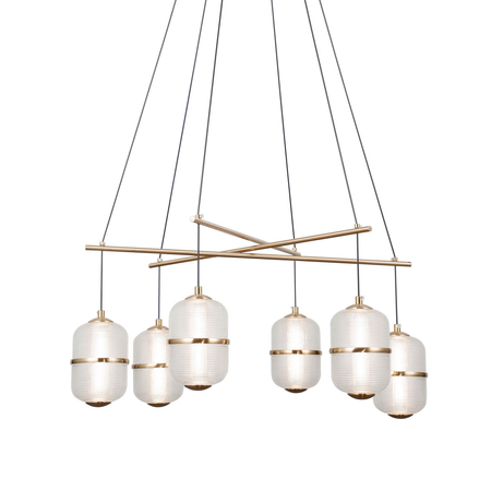 Lampa wisząca Italux Alani PND-34375-6-BK Czarny mat, złoty