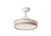 Wentylator BLANES XS biały, drewno Ø91 DC 22W LED 24W CCT zmienna barwa, pilot