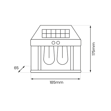 Eko-Light Kinkiet Solarny Filo Podwójny 3000K EKO0731 CZARNY
