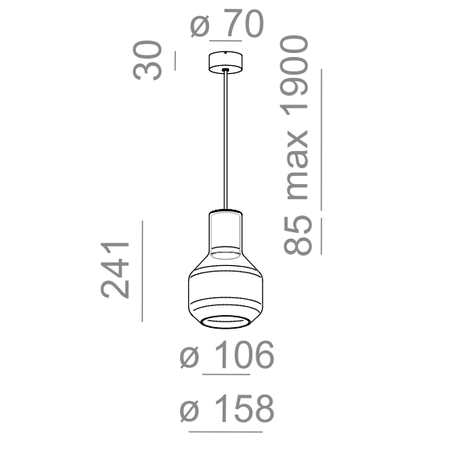 Lampa wisząca AQForm Modern Glass Barrel E27 Czarny Struktura