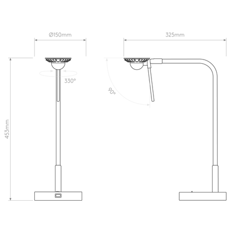 Lampa stołowa Astro Miura Desk USB 1444008 Matowy Złoty