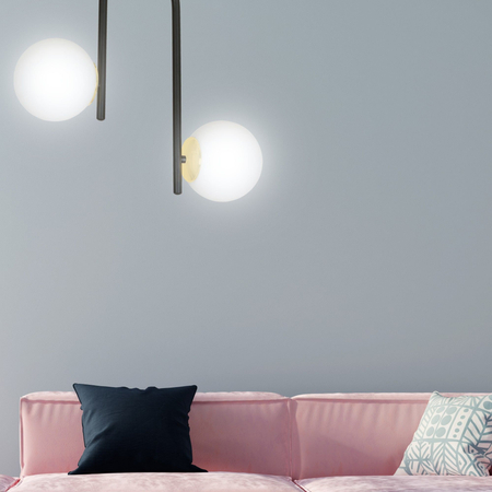 Lampa sufitowa RAGNAR 2 BLACK GOLD Emibig 1032/2 biały/czarny