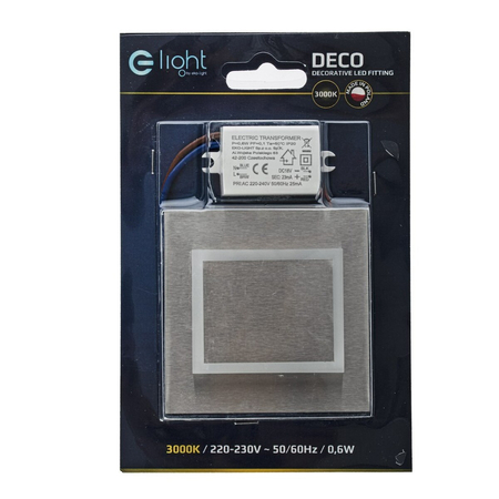 Eko-Light Oprawa schodowa DECO Barwa Ciepła 3000K EKS4437 BIAŁY / SREBRNY