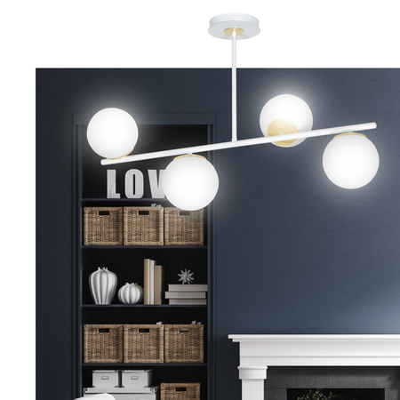 Lampa sufitowa FLOKI 4 WHITE-GOLD Emibig 1023/4 biały/złoty