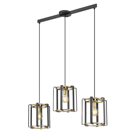 Lampa wisząca Italux Primero PND-44003-3-BK-GD Złoty, czarny mat
