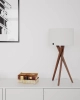 Lampa stołowa By Rydens Vega H55 E27 ciemny brązowy/biały