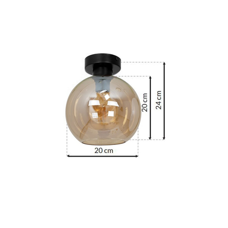 Milagro Lampa sufitowa SOFIA AMBER 1xE27 MLP6575 CZARNY