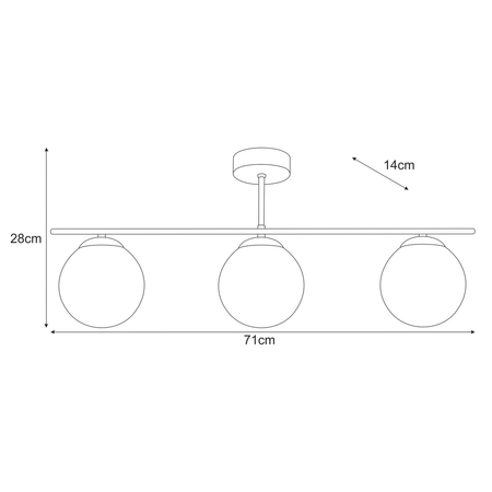 Lampa sufitowa Kaja GAMMA K-5169 czarny, grafitowy