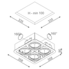 Lampa wpuszczana AQForm Iform 111 x 4 Sq Recessed Biały Struktura