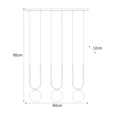 Lampa wisząca Kaja GOLDI K-5596 czarny, złoty, bursztynowy