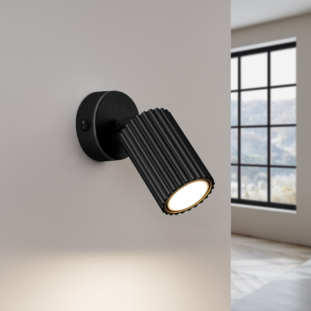 Sollux Lighting Kinkiet KARBON czarny z włącznikiem SL.1579