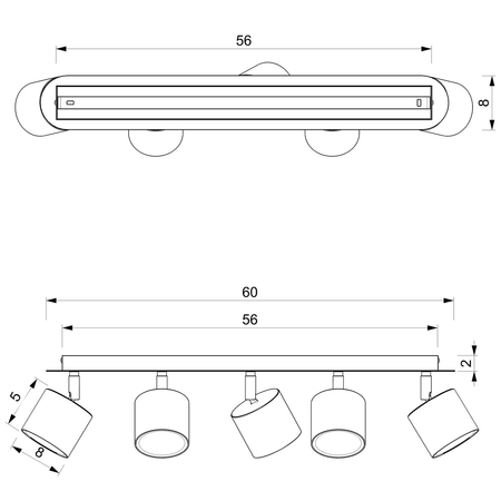 Milagro Lampa sufitowa DIXIE PINK 5xGX53 MLP7613 RÓŻOWY / BIAŁY