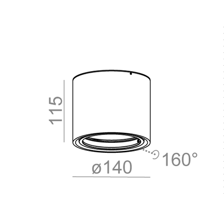 Spot AQForm 45711-0000-U8-PH-12 TUBA 111 230V Czarny struktura