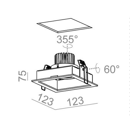 Oprawa podtynkowa AQForm 37979-M930-F1-00-13 SQUARES next 50x1 LED