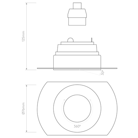 Spot Astro Trimless Round Adjustable 1248024 Matowy Biały