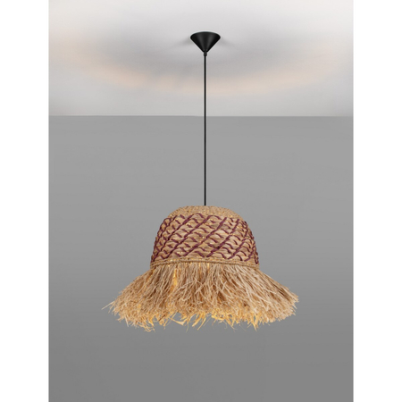 Lampa wisząca Luces Exclusivas FANLIZA LE45358 drewno jasne i ciemne, czerwony