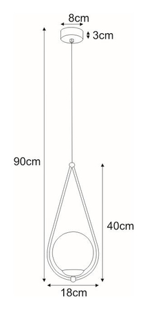 Lampa wisząca NEVE BLACK Kaja K-4770 czarny