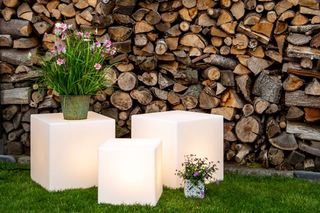 Kostka LED Lampa solarna zewnętrzna ogrodowa przenośna 2900K Biała ciepła 43cm 32444S biały