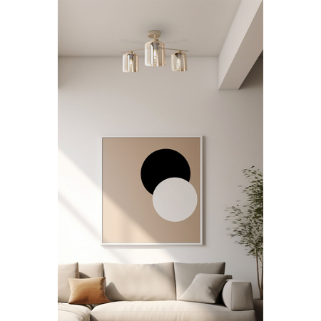 Lampa sufitowa Kaja VANES K-5811 bursztynowy, beż, złoty