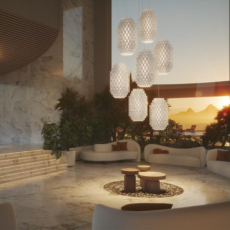 Lampa wisząca Slamp CHANTAL - WHITE M CHNSM00WHT01T00E27EU biały