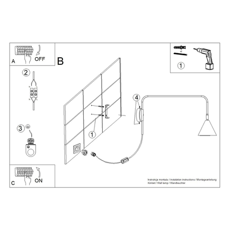 Sollux Lighting Kinkiet NOX ochra czerwona SL.1701