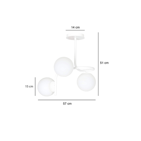 Lampa sufitowa KALF 3 WHITE Emibig 1031/3 biały