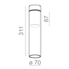 Lampa natynkowa AQForm Modern Glass Tube LED 230V WP Surface Biały Struktura