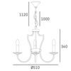 Cosmo Light Lampa wisząca RIGA P03755CH-WH