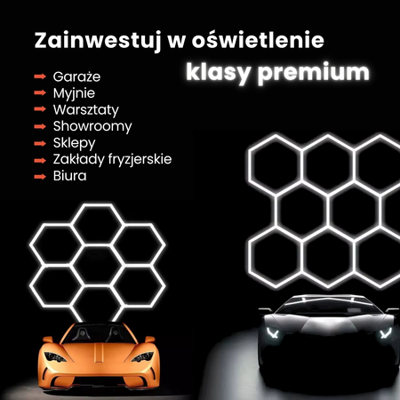 Lampa LED Hexagon Blaupunkt 14,4W panel sufitowy led 4000K CRI90 w kształcie strzałki