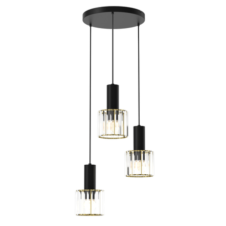 Milagro Lampa wisząca CRISTAL 3xE27 MLP8362 CZARNY / ZŁOTY