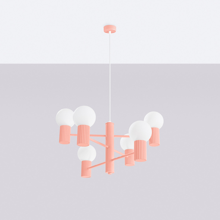 Sollux Lighting Żyrandol HALO 6 brzoskwiniowy SL.1838