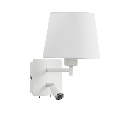 Lampa ścienna MAILAND biały mat 1xE27+LED 3W 3000K abażur biały