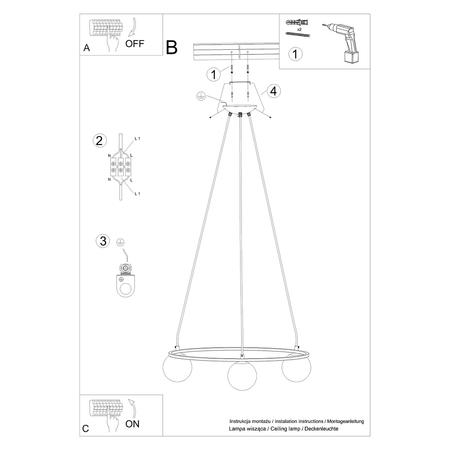 Sollux Lighting Żyrandol YOLI 3 SL.1213