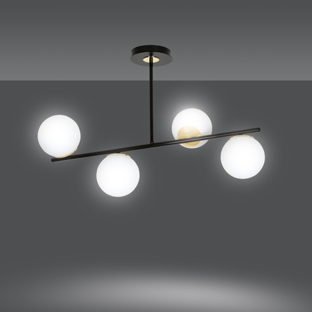 Lampa sufitowa FLOKI 4 BLACK GOLD Emibig 1022/4 biały/czarny