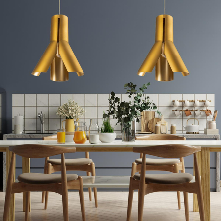 Złota Lampa wisząca Origami Design No.1