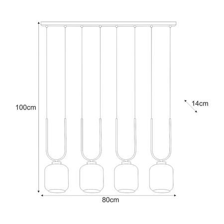 Lampa wisząca Kaja CONI K-5582 czarny, bursztynowy