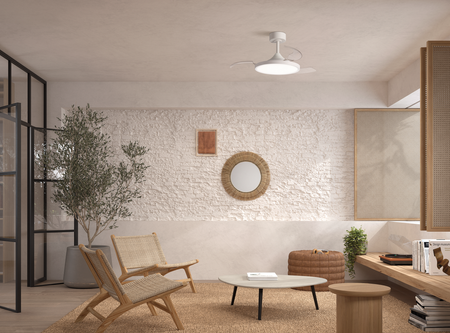 Wentylator CORFU XS biały Ø91 DC 30W 3A LED 36W CCT zmienna barwa, pilot