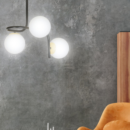 Lampa sufitowa RAGNAR 3 BLACK GOLD Emibig 1032/3 biały/czarny