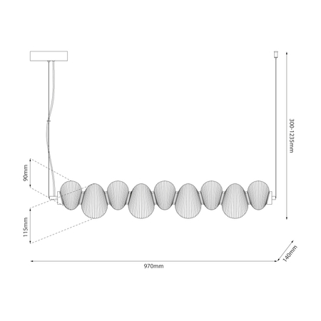 Milagro Lampa wisząca BOLLA GOLD 32W LED ML1426 ZŁOTY
