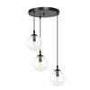 Lampa wisząca COSMO 3 BL PREMIUM TRANSPARENT Emibig 711/3PREM czarny