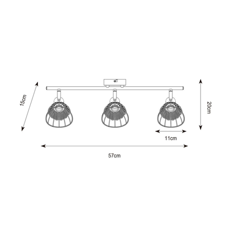 Lampa sufitowa GENT Zuma Line P20084-3TU czarny