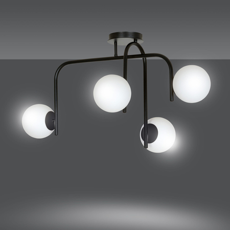 Lampa sufitowa KALF 4B BLACK Emibig 1030/4B biały/czarny