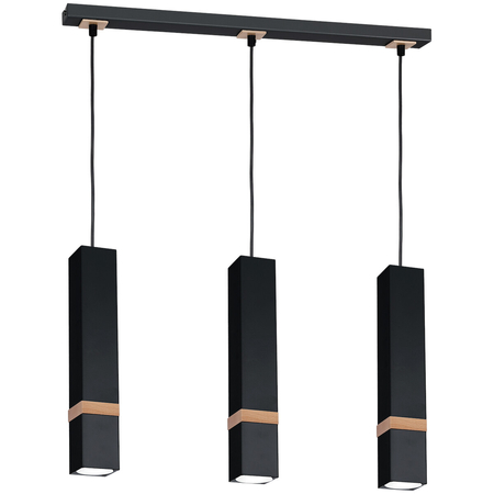 Milagro Lampa wisząca VIDAR BLACK 3xGU10 MLP5404 CZARNY